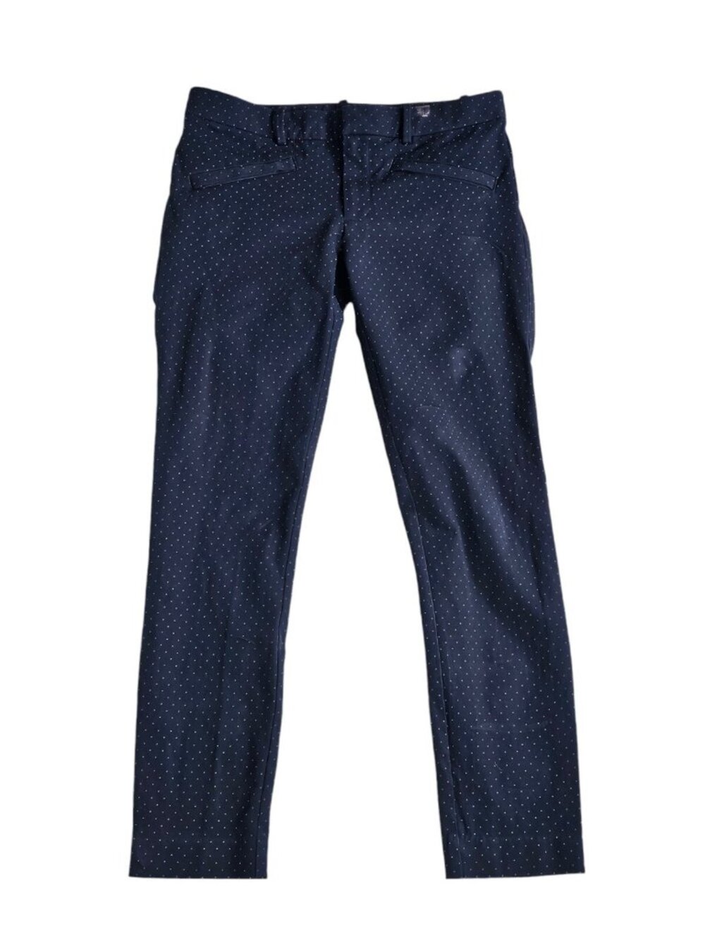 Gap Womens Skinny Ankle Pants Size 6 Navy Blue White Pindot Trousers